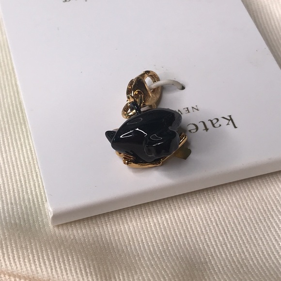 Kate Spade New York How Charming Black Cat with Blue Eyes Sparkly Dangle Charm - Picture 9 of 15